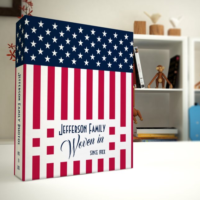 Custom Family Name Stars and Stripes Family Album Binder (Creator Uploaded)