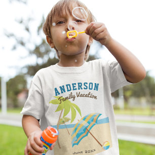 Custom Family Name Summer Beach Vacation T-Shirt