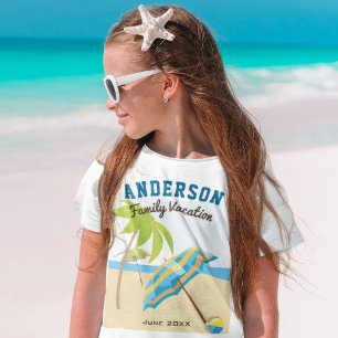 Custom Family Name Summer Beach Vacation T-Shirt