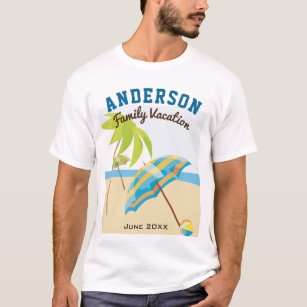 Custom Family Name Summer Beach Vacation T-Shirt
