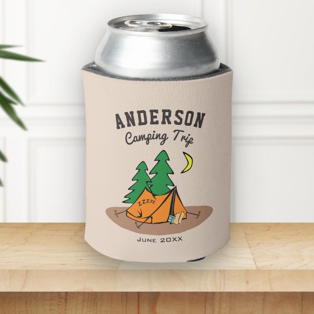 Custom Family Name Summer Vacation Camping Trip Can Cooler (Creator Uploaded)
