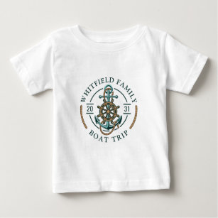 Custom Family Nautical Boat Trip Reunion Vacation Baby T-Shirt