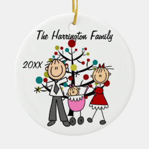 Custom Family Parents, Baby Girl Ornament