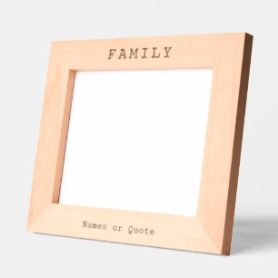 Custom Family Personalized Text Engraved Picture Etched Frames