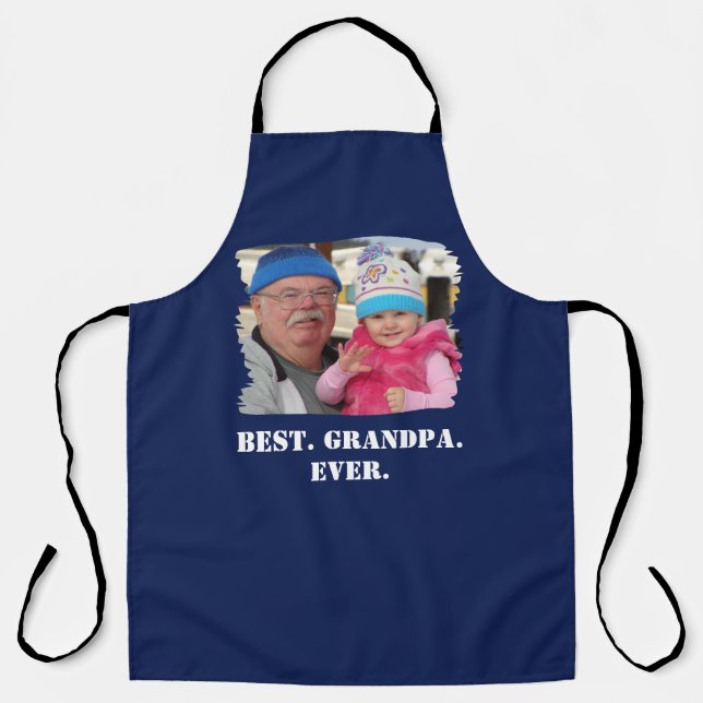 Custom Family Photo Abuelo Nonno Best Grandpa Ever Apron (Front)