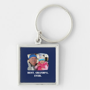 Custom Family Photo Abuelo Nonno Best Grandpa Ever Keychain