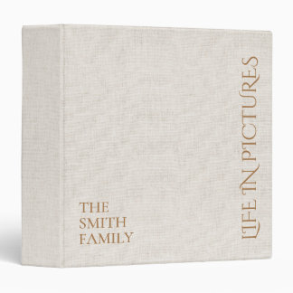 Custom Family Photo Album Beige Linen Binder