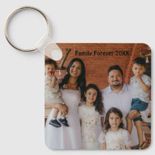 Custom Family Photo Aluminum Circle Keepsake Keychain