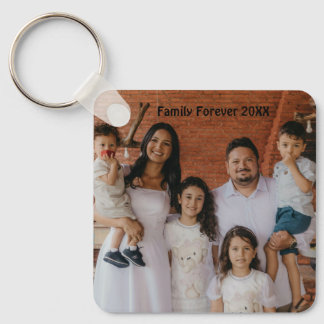Custom Family Photo Aluminum Circle Keepsake Keychain