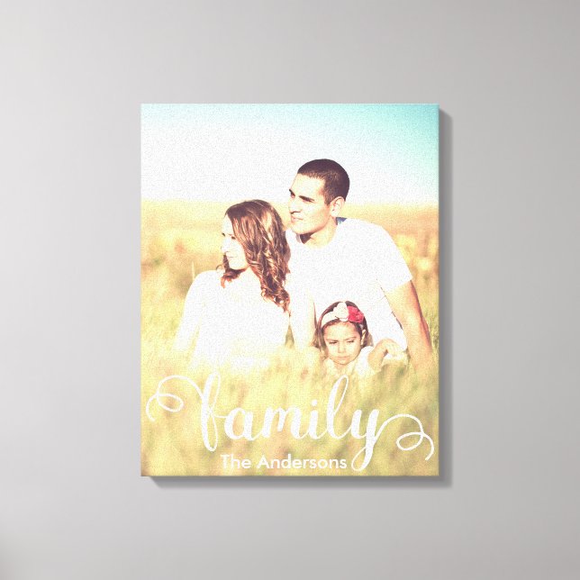 Custom family photo and calligraphy canvas print (Front)