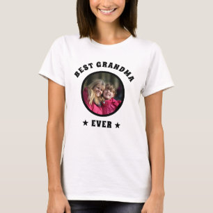 Custom Family Photo Best Grandma Ever Personalized T-Shirt