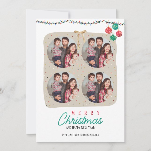 Custom Family Photo Christmas Invitations (Front)