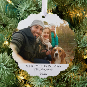 Custom family photo Christmas  Ornament Card