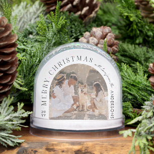 Custom Family Photo Christmas Snow Globe   