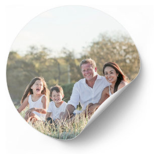 Custom family photo classic round sticker