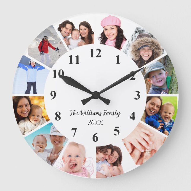Custom Family Photo Clock - Personalized Clock (Front)