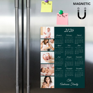 Custom Family Photo Collage 2026 Calendar Magnet