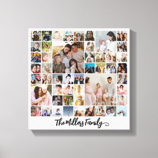 Custom Family Photo Collage 50 Pictures Canvas Print (Front)