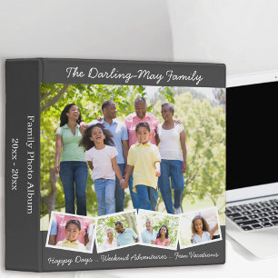 Custom Family Photo Collage Album w. Zigzag Strip Binder