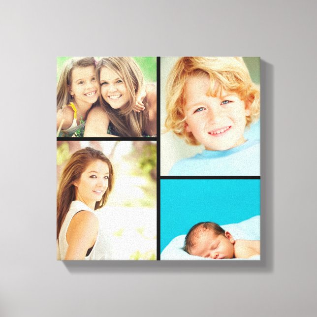 Custom Family Photo Collage Canvas Print (Front)