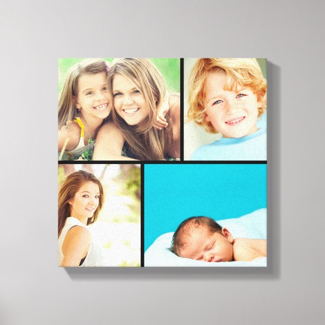 Custom Family Photo Collage Canvas Print (Front)