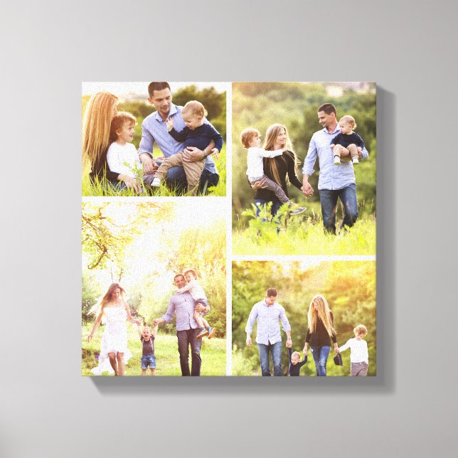 Custom Family Photo Collage Canvas Print (Front)