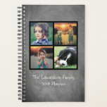 Custom family photo collage chalkboard personal planner<br><div class="desc">Modern custom family photo collage,  on chalkboard background,  planner.
You can personalize it and add your own photos at the front and your own text.</div>