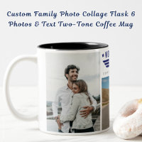 Custom Family Photo Collage Flask  6 Photos & Text