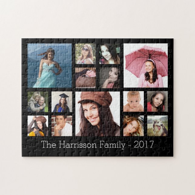 Custom Family Photo Collage Jigsaw Puzzle (Horizontal)