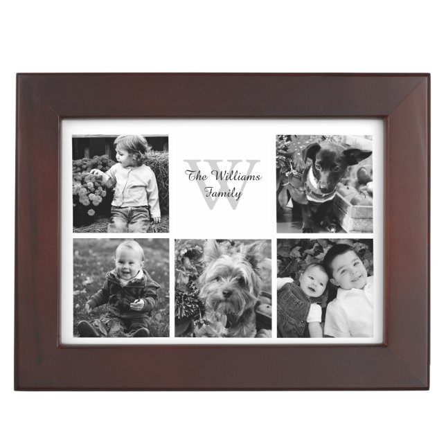 Custom Family Photo Collage Keepsake Box (Front)