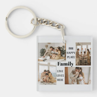 Custom Family Photo Collage Keychain
