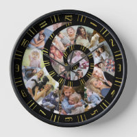 Custom Family Photo Collage Nautilus Spiral Gold