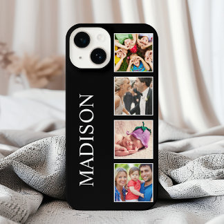 Custom Family Photo Collage Personalized Black iPhone 16 Plus Case
