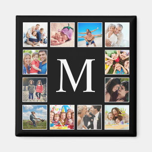  Custom Family Photo Collage Personalized Black Magnet