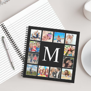 Custom Family Photo Collage Personalized Black Notebook