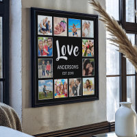 Custom Family Photo Collage Personalized Black