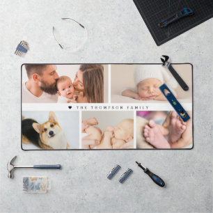 Custom Family Photo Collage Personalized Modern Desk Mat