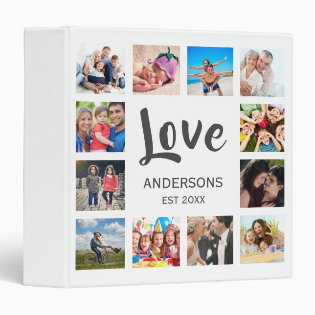 Custom Family Photo Collage Personalized White Binder (Front/Spine)
