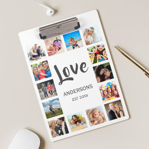 Custom Family Photo Collage Personalized White Clipboard