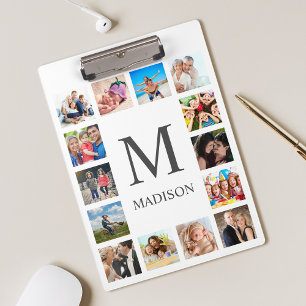 Custom Family Photo Collage Personalized White Clipboard
