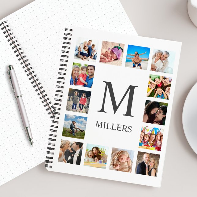Custom Family Photo Collage Personalized White Notebook (Creator Uploaded)