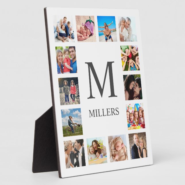 Custom Family Photo Collage Personalized White Plaque (Side)