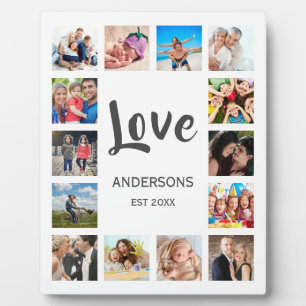 Custom Family Photo Collage Personalized White Plaque