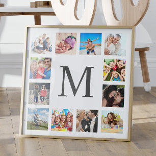 Custom Family Photo Collage Personalized White Print