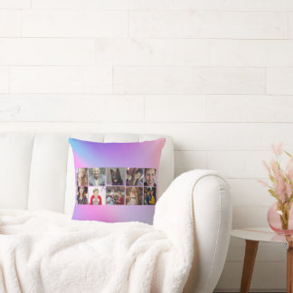 Custom Family Photo Collage Pillow