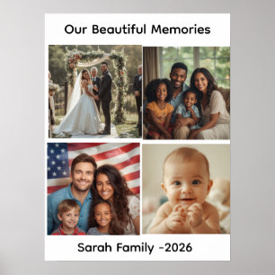 Custom Family Photo Collage Poster, Personalized Poster