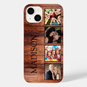 Custom Family Photo Collage Reclaimed Wood Case-Mate iPhone 14 Case