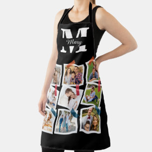 Custom Family Photo Collage with name and monogram Apron