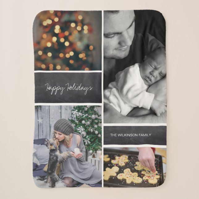 Custom Family Photo Collection collage Sherpa Blanket (Front)