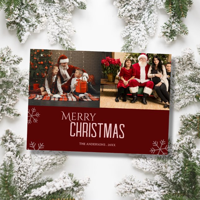 Custom family photo elegant modern christmas Card (Creator Uploaded)
